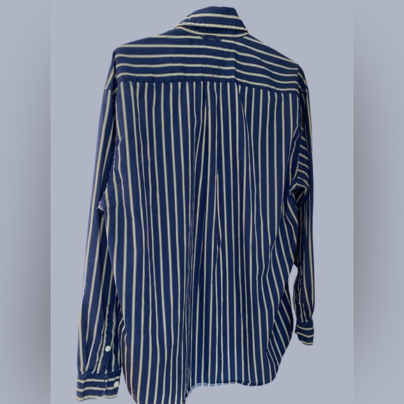 Tommy Hilfiger Men's Blue Striped Button Up Shirt - Picture 6 of 6